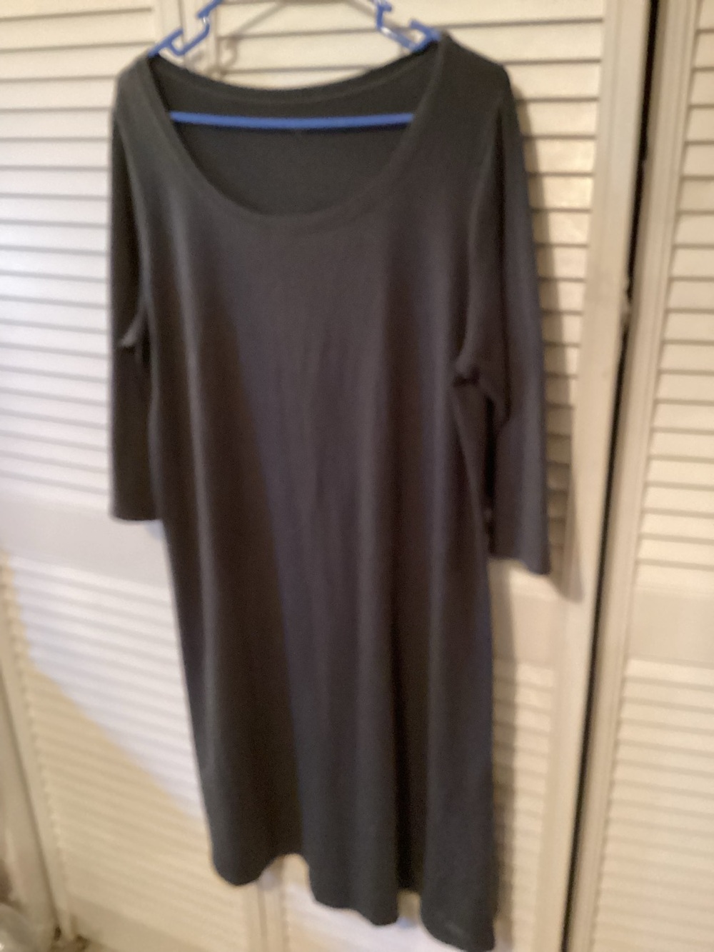 Eileen Fisher ladies charcoal gray pullover shift dress, size XL